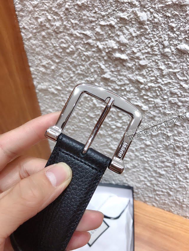 Gucci男士皮帶 古奇荔枝紋進口牛皮底腰帶  jjp1037